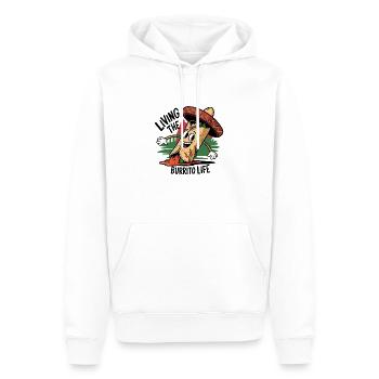 Das Burrito-Leben leben - Funny Foodie - Männer Premium Bio Hoodie - Weiß - Vorne - Nico (187cm)