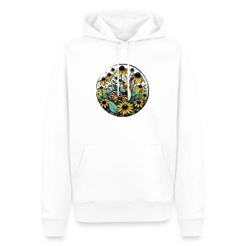 Fleurs de printemps Printemps Fauve Amoureux de la nature - Sweat à capuche Premium bio Homme - blanc - Devant - Nico (187cm)