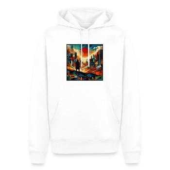 Samurai vor roter Sonne - Männer Premium Bio Hoodie - Weiß - Vorne - Nico (187cm)