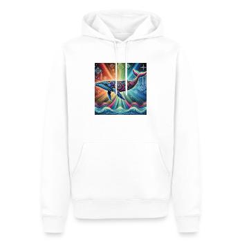 Baleine : animal de pouvoir - Sweat à capuche Premium bio Homme - blanc - Devant - Nico (187cm)