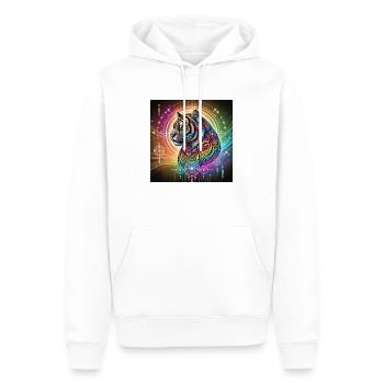 Animal Tigre - Sweat à capuche Premium bio Homme - blanc - Devant - Nico (187cm)