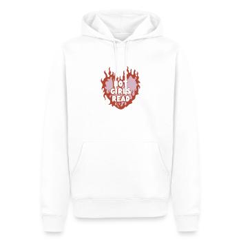 Hot Girls Read – Bücher & Feminismus - Männer Premium Bio Hoodie - Weiß - Vorne - Nico (187cm)
