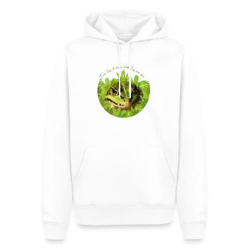 Frosch Prinz König küss mich - Männer Premium Bio Hoodie - Weiß - Vorne - Nico (187cm)