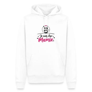 JE vais être mamie - Sweat à capuche Premium bio Homme - blanc - Devant - Nico (187cm)