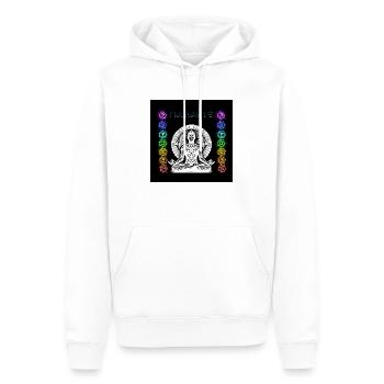 Namastè White - Männer Premium Bio Hoodie - Weiß - Vorne - Nico (187cm)
