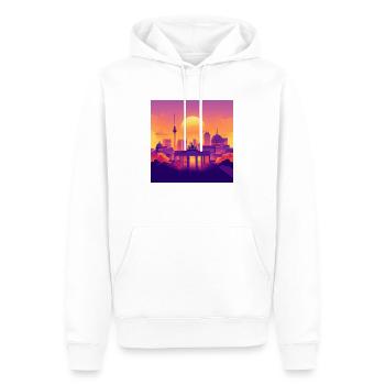 Berlin - Männer Premium Bio Hoodie - Weiß - Vorne - Nico (187cm)