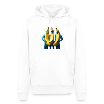 3 blaue Männer im Bananenkostüm - Männer Premium Bio Hoodie - Weiß - Vorne - Nico (187cm)