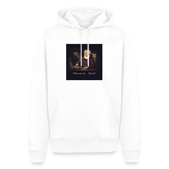 Bitcoin Satoshi - Männer Premium Bio Hoodie - Weiß - Vorne - Nico (187cm)