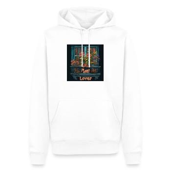 Amoureux des plantes - Sweat à capuche Premium bio Homme - blanc - Devant - Nico (187cm)