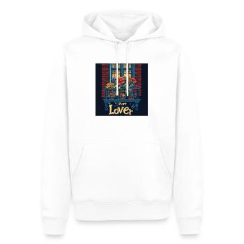 Amoureux des plantes - Sweat à capuche Premium bio Homme - blanc - Devant - Nico (187cm)