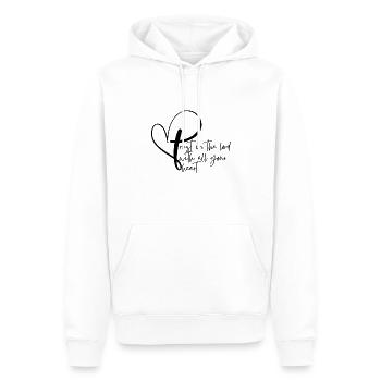 Praise the Lord - Men’s Premium Organic Hoodie - white - Front - Nico (187cm)