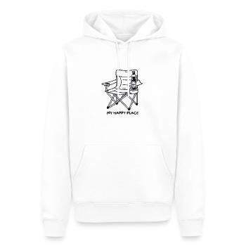 Camping chair with beer – My place of happiness - Men’s Premium Organic Hoodie - white - Front - Nico (187cm)