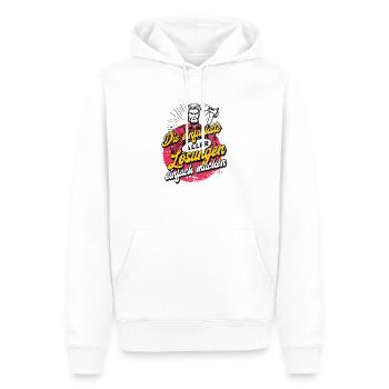 Einfach machen – Die kraftvollste Lösung - Männer Premium Bio Hoodie - Weiß - Vorne - Nico (187cm)