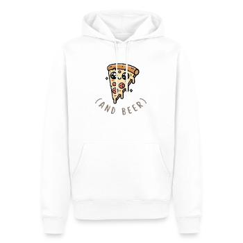 Pizza et bière – Le combo parfait ! - Sweat à capuche Premium bio Homme - blanc - Devant - Nico (187cm)
