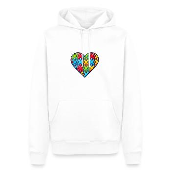Autisme Cœur Journée de sensibilisation à l’autisme - Sweat à capuche Premium bio Homme - blanc - Devant - Nico (187cm)