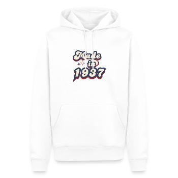 Hergestellt im 1937 Retro - Männer Premium Bio Hoodie - Weiß - Vorne - Nico (187cm)