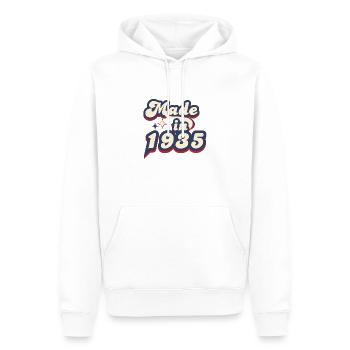 Hergestellt im 1935 Retro - Männer Premium Bio Hoodie - Weiß - Vorne - Nico (187cm)