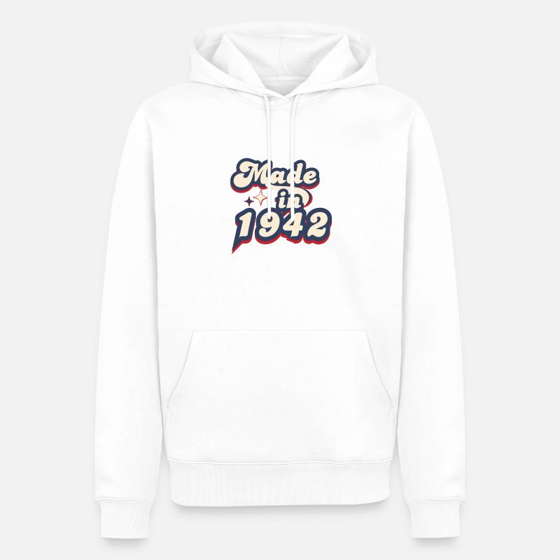 Made in 1942 retro - Sweat à capuche Premium bio Homme - blanc