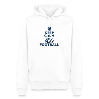 Keep Calm And Play Football - Soccer - Fußball - Männer Premium Bio Hoodie - Weiß - Vorne - Nico (187cm)