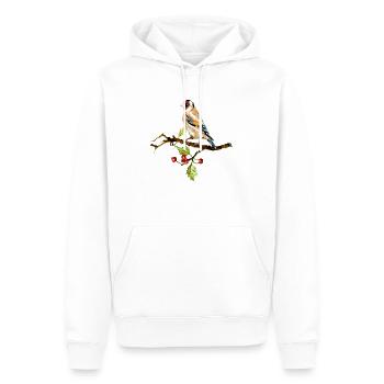 Bunter Vogel - Männer Premium Bio Hoodie - Weiß - Vorne - Nico (187cm)
