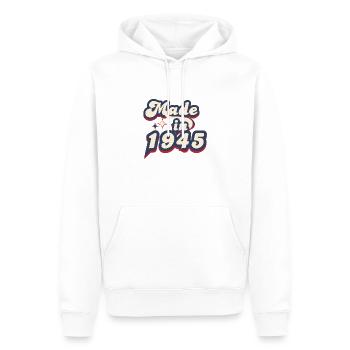 Made in 1945 retro - Sweat à capuche Premium bio Homme - blanc - Devant - Nico (187cm)
