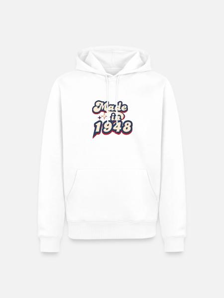 Made in 1948 Retro - Men’s Premium Organic Hoodie - white