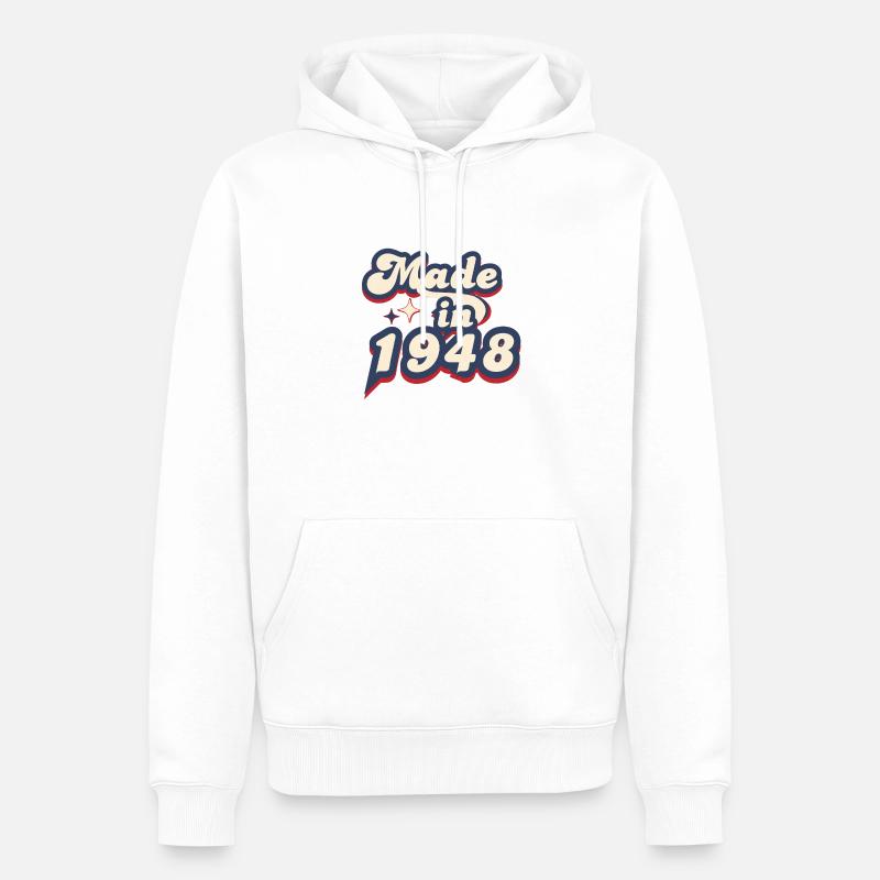 Made in 1948 retro - Sweat à capuche Premium bio Homme - blanc