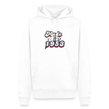 Made in 1953 retro - Sweat à capuche Premium bio Homme - blanc - Devant - Nico (187cm)
