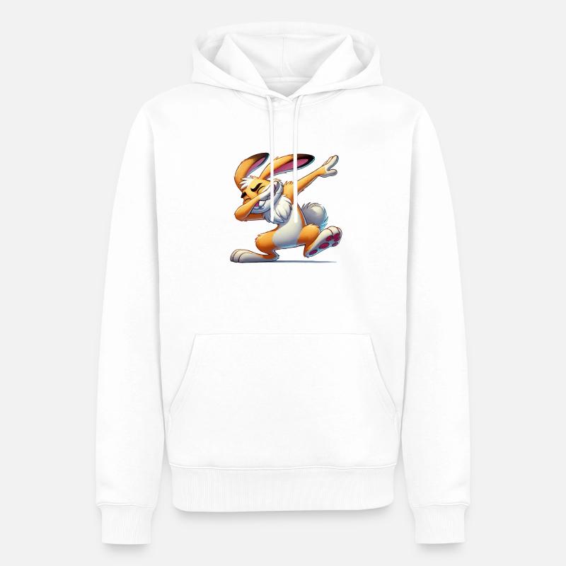Bande dessinée Bunny Dabbing - Sweat à capuche Premium bio Homme - blanc