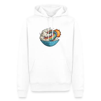 Mathematischer Wirbel Sonne - Männer Premium Bio Hoodie - Weiß - Vorne - Nico (187cm)