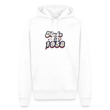 Made in 1958 retro - Sweat à capuche Premium bio Homme - blanc - Devant - Nico (187cm)