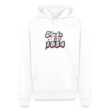 Made in 1954 retro - Sweat à capuche Premium bio Homme - blanc - Devant - Nico (187cm)