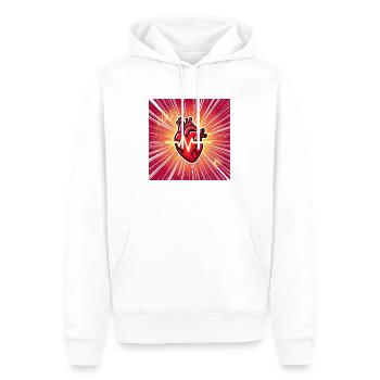 Boum du cœur - Sweat à capuche Premium bio Homme - blanc - Devant - Nico (187cm)