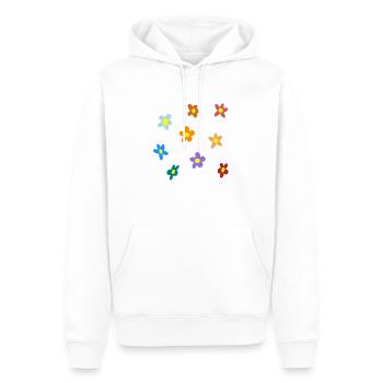 "Bloom with Grace" – Elegante Blumenkunst für jeden - Männer Premium Bio Hoodie - Weiß - Vorne - Nico (187cm)