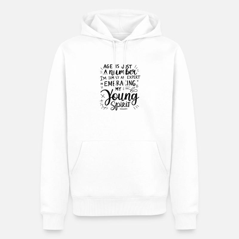 Umarme deine Jugend - Männer Premium Bio Hoodie - Weiß
