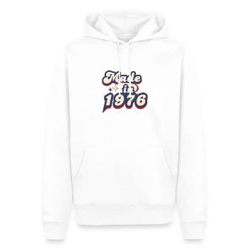 Hergestellt im Jahr 1976 Retro - Männer Premium Bio Hoodie - Weiß - Vorne - Nico (187cm)