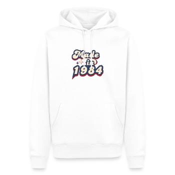 Hergestellt im Jahr 1984 Retro - Männer Premium Bio Hoodie - Weiß - Vorne - Nico (187cm)