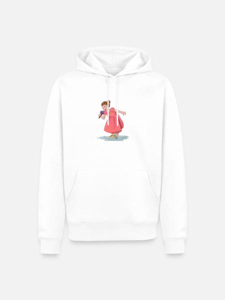 Mädchen mit Kleid und Eis - Männer Premium Bio Hoodie - Weiß