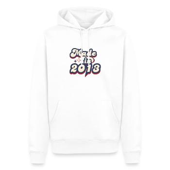 Hergestellt im Jahr 2013 retro - Männer Premium Bio Hoodie - Weiß - Vorne - Nico (187cm)