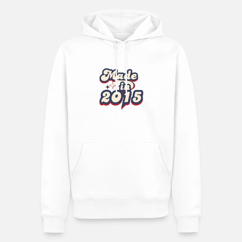 Made in 2015 retro - Sweat à capuche Premium bio Homme - blanc