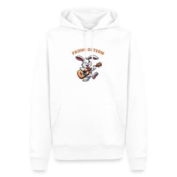 bunny guitar comic easter - Men’s Premium Organic Hoodie - white - Front - Nico (187cm)