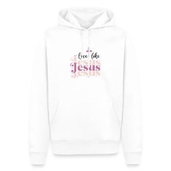 Liebe wie Jesus - Männer Premium Bio Hoodie - Weiß - Vorne - Nico (187cm)
