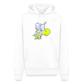 2 Bunny Bird Big Giant Turtle Waving Team - Men’s Premium Organic Hoodie - white - Front - Nico (187cm)