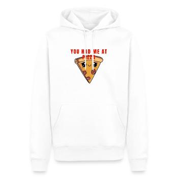 You Had Me at Pizza – Lustiges Kawaii Pizza Shirt - Männer Premium Bio Hoodie - Weiß - Vorne - Nico (187cm)