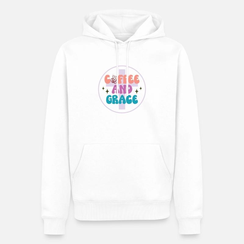 Kaffee & Gnade - Männer Premium Bio Hoodie - Weiß