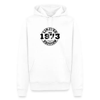 1973 limited edition - Sweat à capuche Premium bio Homme - blanc - Devant - Nico (187cm)