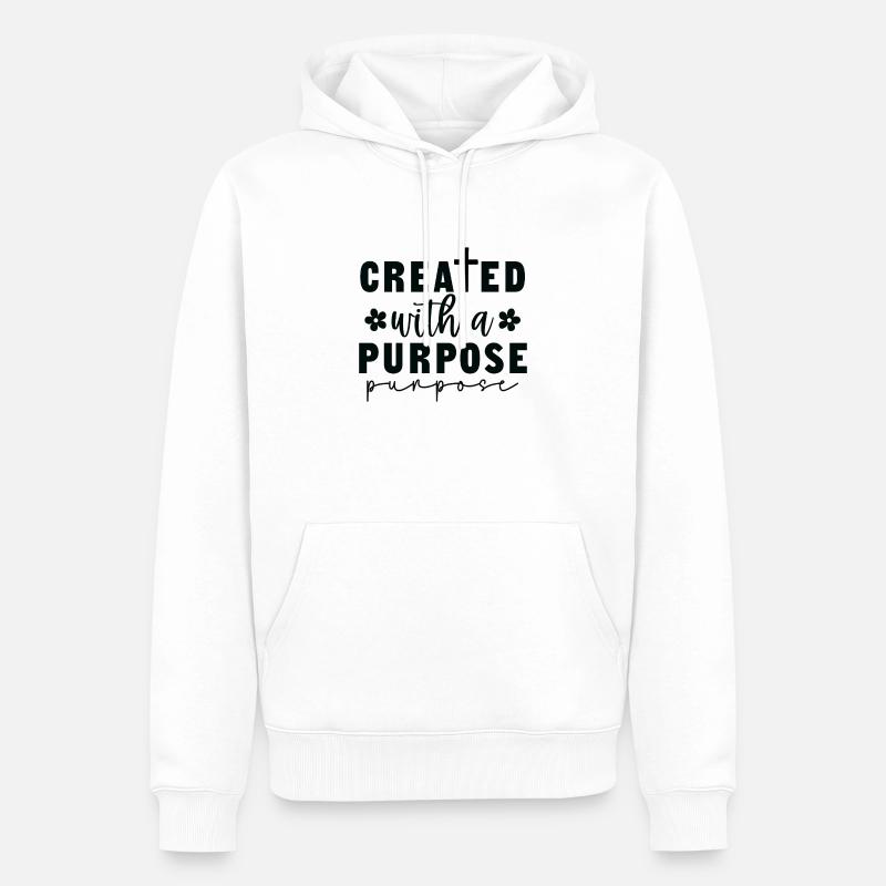Created with a purpose - Männer Premium Bio Hoodie - Weiß