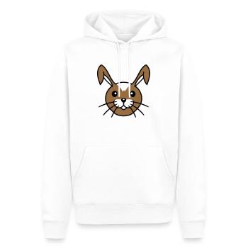 Hase Lustig Gesicht Lächeln glücklich freundlich - Männer Premium Bio Hoodie - Weiß - Vorne - Nico (187cm)