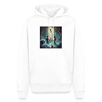 Adam et Eve et le fruit de l’arbre de la sagesse - Sweat à capuche Premium bio Homme - blanc - Devant - Nico (187cm)