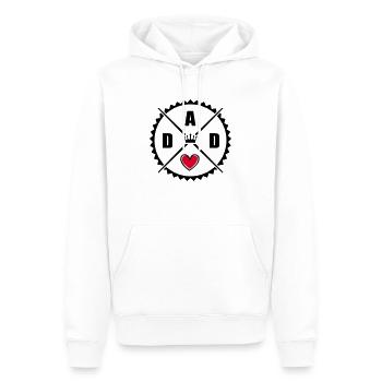 Papa Coeur - Sweat à capuche Premium bio Homme - blanc - Devant - Nico (187cm)